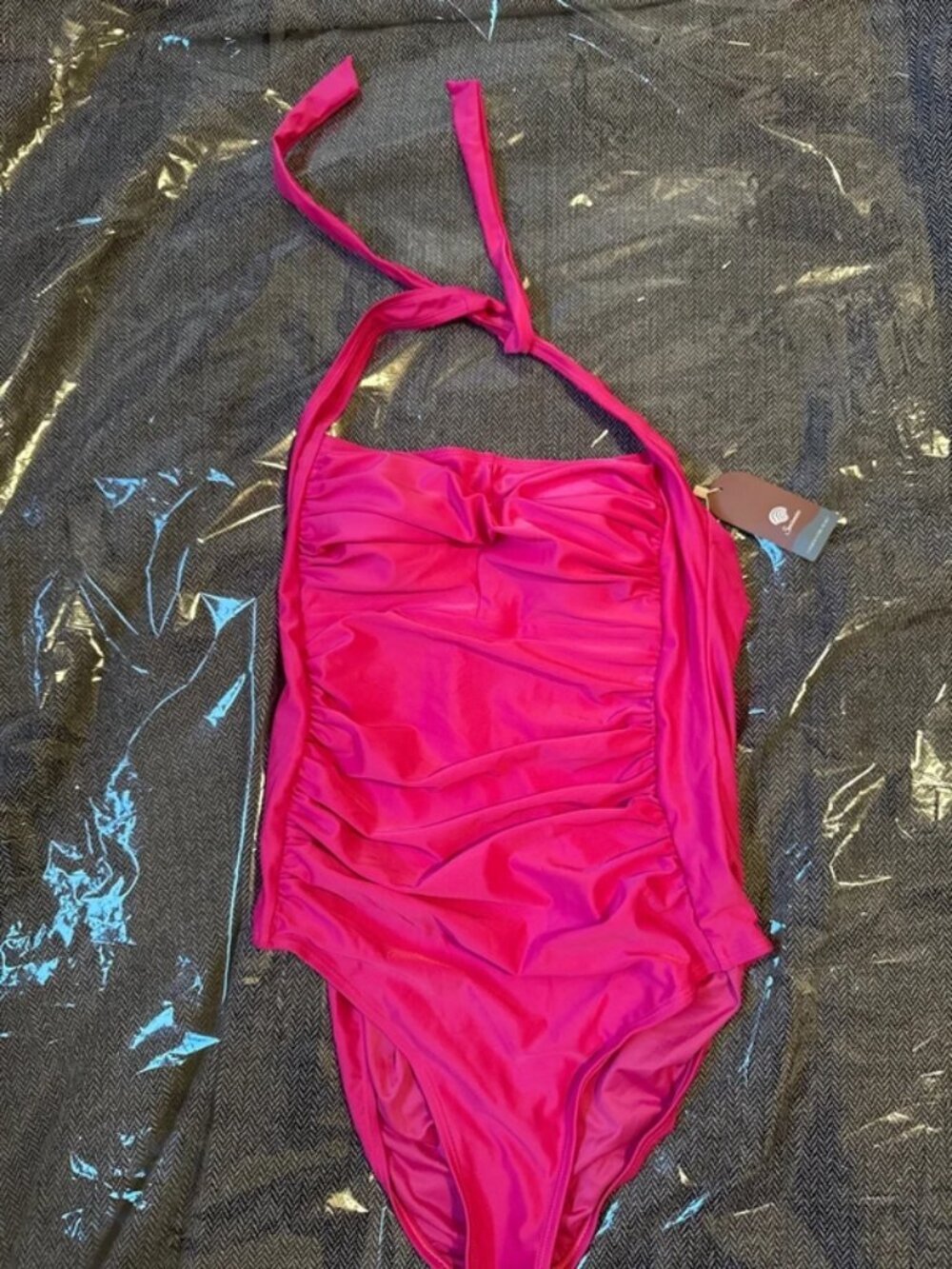 Smismivo Neon Pink Halter Onepiece NWT M - Picture 1 of 5